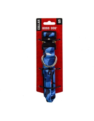Boss Dog Tactical Adjustable Dog Collar Blue Camo, 1ea/Small, 13-16 in