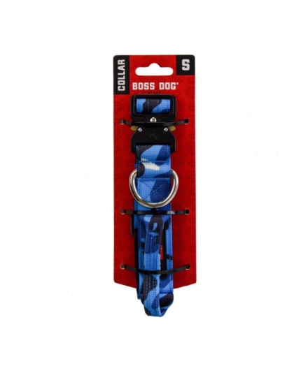 Boss Dog Tactical Adjustable Dog Collar Blue Camo, 1ea/Small, 13-16 in