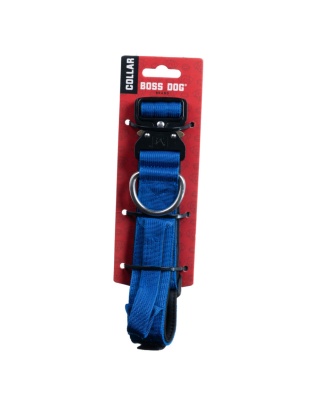 Boss Dog Tactical Adjustable Dog Collar Blue, 1ea/Medium, 15-18 in