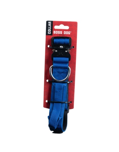 Boss Dog Tactical Adjustable Dog Collar Blue, 1ea/Medium, 15-18 in
