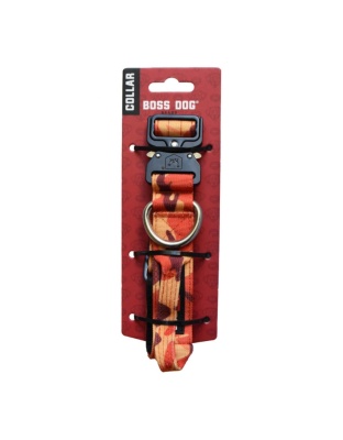 Boss Dog Tactical Adjustable Dog Collar Orange Camo, 1ea/Small, 13-16 in