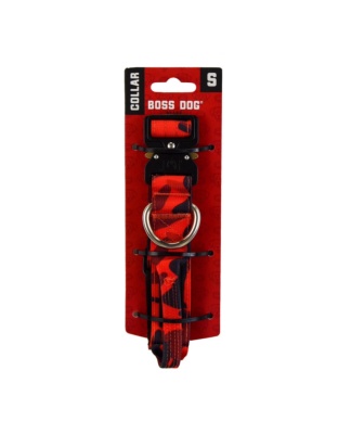 Boss Dog Tactical Adjustable Dog Collar Red Camo, 1ea/Small, 13-16 in
