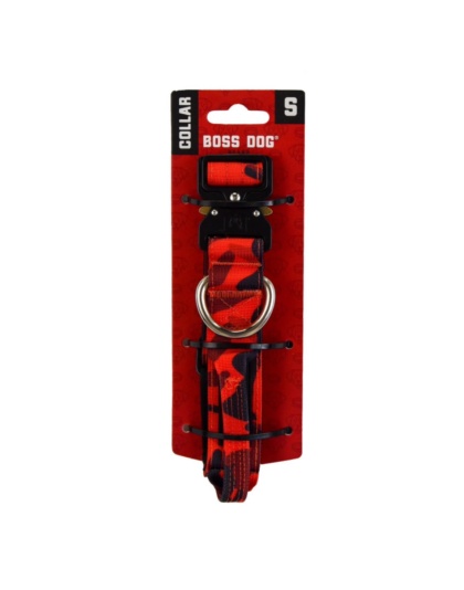 Boss Dog Tactical Adjustable Dog Collar Red Camo, 1ea/Small, 13-16 in