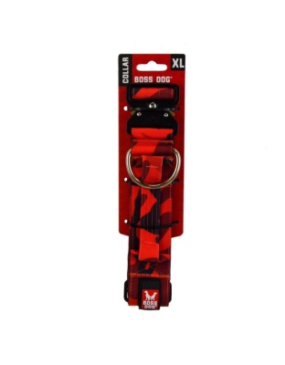 Boss Dog Tactical Adjustable Dog Collar Red Camo, 1ea/XLarge, 20-28 in