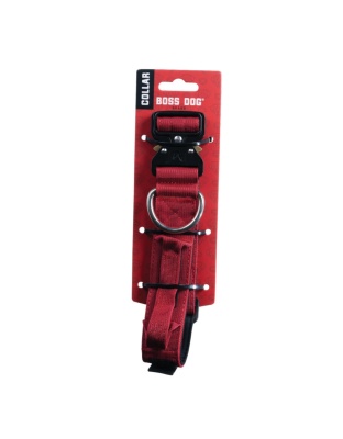 Boss Dog Tactical Adjustable Dog Collar Red, 1ea/Medium, 15-18 in