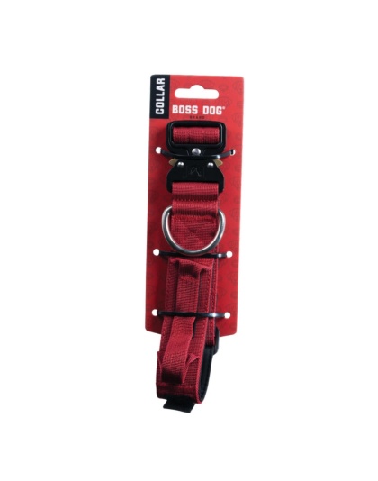 Boss Dog Tactical Adjustable Dog Collar Red, 1ea/Medium, 15-18 in