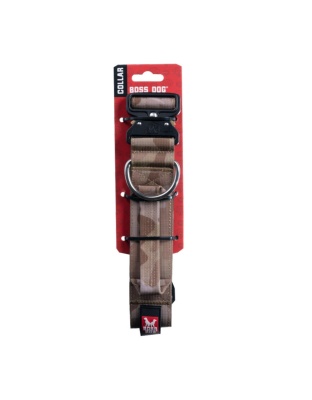 Boss Dog Tactical Adjustable Dog Collar Tan Camo, 1ea/Large, 17-22 in