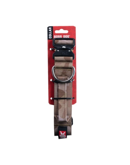Boss Dog Tactical Adjustable Dog Collar Tan Camo, 1ea/Large, 17-22 in