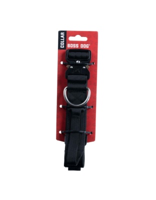 Boss Dog Tactical Adjustable Dog Collar Black, 1ea/Medium, 15-18 in