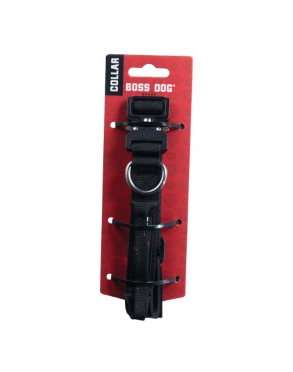 Boss Dog Tactical Adjustable Dog Collar Black, 1ea/Small, 13-16 in