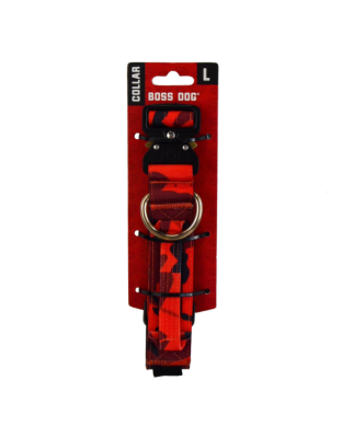 Boss Dog Tactical Adjustable Dog Collar Red Camo, 1ea/Large, 17-22 in