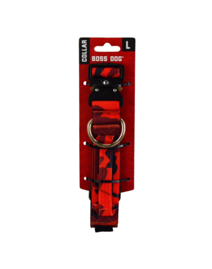 Boss Dog Tactical Adjustable Dog Collar Red Camo, 1ea/Large, 17-22 in