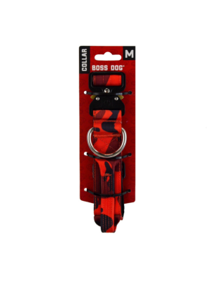 Boss Dog Tactical Adjustable Dog Collar Red Camo, 1ea/Medium, 15-18 in