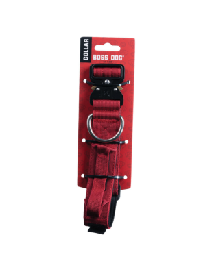 Boss Dog Tactical Adjustable Dog Collar Red, 1ea/Large, 17-22 in