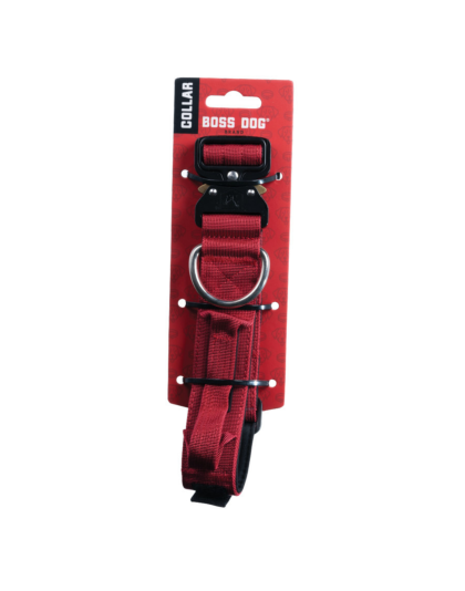 Boss Dog Tactical Adjustable Dog Collar Red, 1ea/Large, 17-22 in