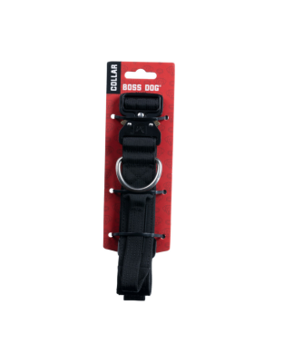Boss Dog Tactical Adjustable Dog Collar Black, 1ea/Large, 17-22 in