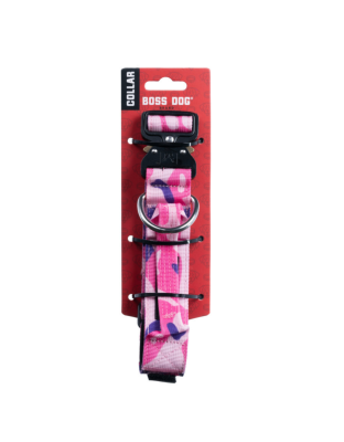 Boss Dog Tactical Adjustable Dog Collar Pink Camo, 1ea/Large, 17-22 in