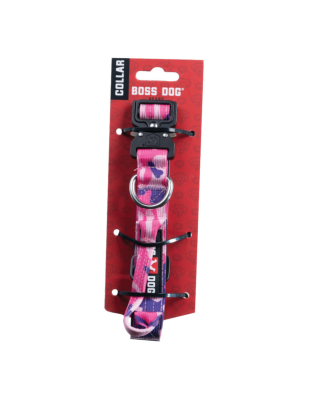 Boss Dog Tactical Adjustable Dog Collar Pink Camo, 1ea/Small, 13-16 in