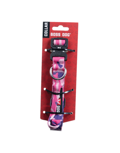 Boss Dog Tactical Adjustable Dog Collar Pink Camo, 1ea/Small, 13-16 in