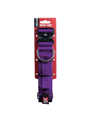 Boss Dog Tactical Adjustable Dog Collar Purple, 1ea/Medium, 15-18 in