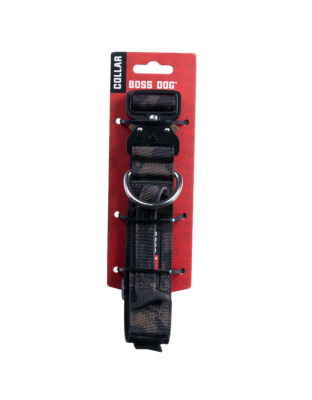 Boss Dog Tactical Adjustable Dog Collar Black Camo, 1ea/Medium, 15-18 in