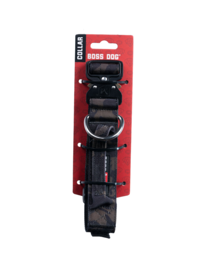 Boss Dog Tactical Adjustable Dog Collar Black Camo, 1ea/Medium, 15-18 in