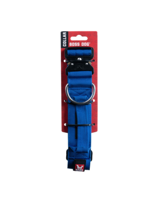 Boss Dog Tactical Adjustable Dog Collar Blue, 1ea/Large, 17-22 in