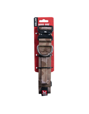 Boss Dog Tactical Adjustable Dog Collar Tan Camo, 1ea/XLarge, 20-28 in