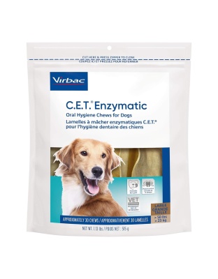 C.E.T. Enzymatic Oral Hygiene Chews For Dogs Beef/Chicken Large 30 Count