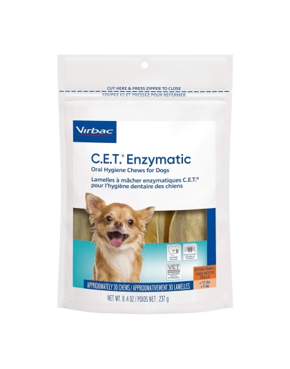 C.E.T. Enzymatic Oral Hygiene Chews For Dogs Beef/Chicken XSmall 30 Count