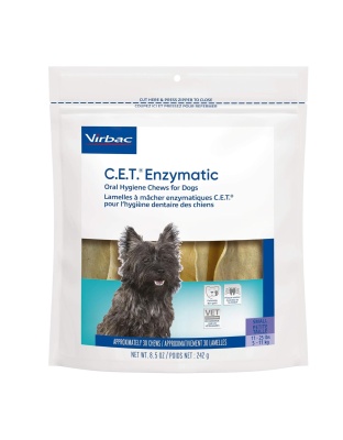C.E.T. Enzymatic Oral Hygiene Chews For Dogs Beef/Poultry Small 30 Count