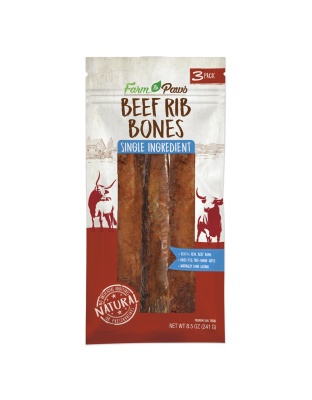 Cadet Farm to Paws Beef Rib Bones - Natural Dog Chews 1ea/3 ct