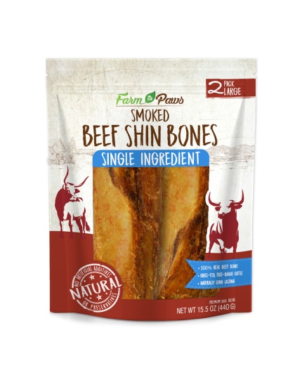 Cadet Farm to Paws Smoked Beef Shin Bones - Natural Dog Chews Beef 1ea/Large, 2 ct