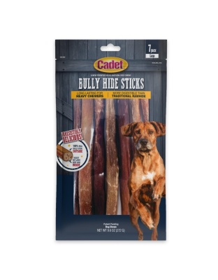 Cadet Bully Hide Sticks All-Natural Dog Chews Large Stick, 1ea/7 ct