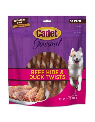 Cadet Gourmet Beef Hide & Duck Dog Twist Sticks Beef Hide & Duck 1ea/5 In. (50 ct)