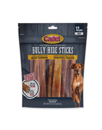 Cadet Bully Hide Sticks All-Natural Dog Chews Small Stick, 1ea/12 ct