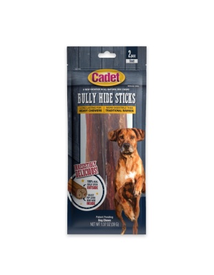 Cadet Bully Hide Sticks All-Natural Dog Chews Small Stick, 1ea/2 ct