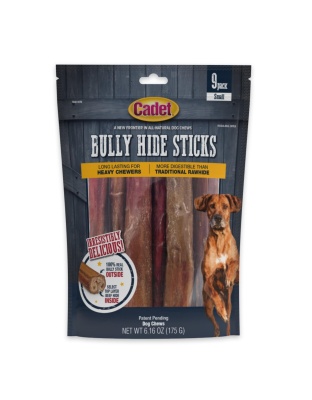 Cadet Bully Hide Sticks All-Natural Dog Chews Small Stick, 1ea/9 ct