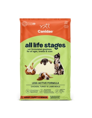 All Life Stages Less Active Dog Food Chicken/Turkey/Lamb 27Lbs.