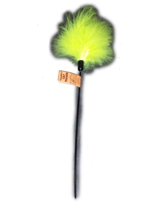 Cat Claws Cat Teaser Fluffy Feather Wand Cat Toy Black, Green 1ea/18 in