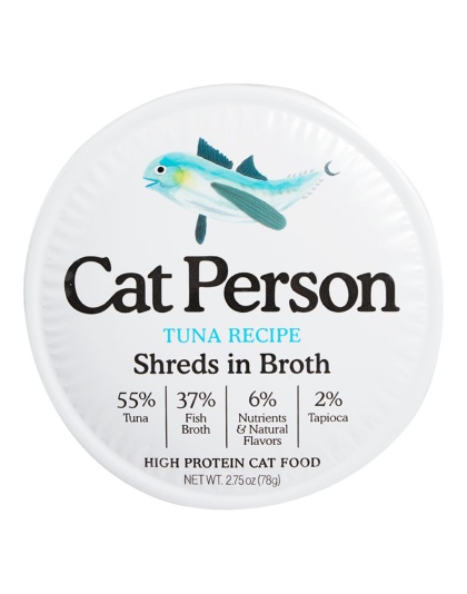 Cat Person Cat Bowl Booster Shreds In Broth Tuna 2.75Oz 24 Pack