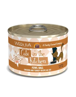Cats In The Kitchen Fowl Ball Chicken and Turkey Recipe 6oz. (Case of 24)
