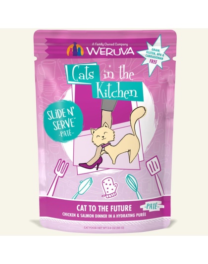 Cats In The Kitchen Slide N Serve Cat to The Future Chicken and Salmon Dinner 3oz. Pouch (Case of 12)