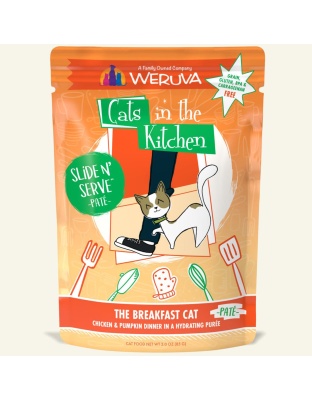 Cats In The Kitchen Slide N Serve The Breakfast Cat Chicken and Pumpkin Dinner 3oz. Pouch (Case of 12)