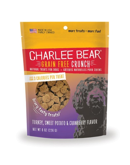 Charlee Bear Dog Crunch Grain Free Turkey And Sweet Potato 8oz.