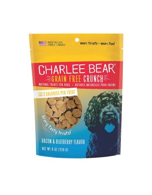 Charlee Bear Dog Crunch Grain Free Bacon And Blueberry 8oz.
