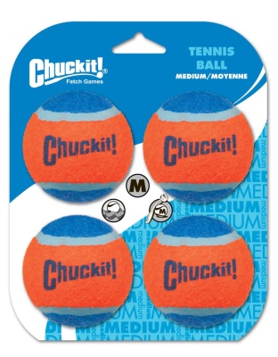 Chuckit! Tennis Ball Dog Toy Shrink Sleeve Blue/Orange 1ea/MD, 4 pk