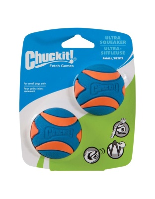 Chuckit! Ultra Squeaker Balls Dog Toy Blue/Orange 1ea/2 pk, SM