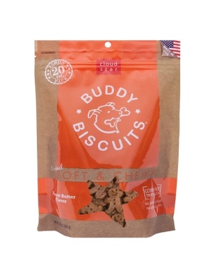 Cloud Star Original Soft and Chewy Buddy Biscuits With Peanut Butter Dog Treats; 20-Oz. Bag