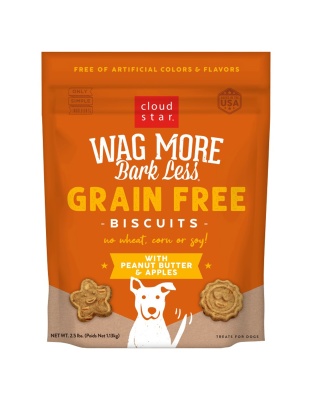 Cloudstar WAG MORE DOG GRAIN FREE PEANUT BUTTER and APPLES 2.5LB
